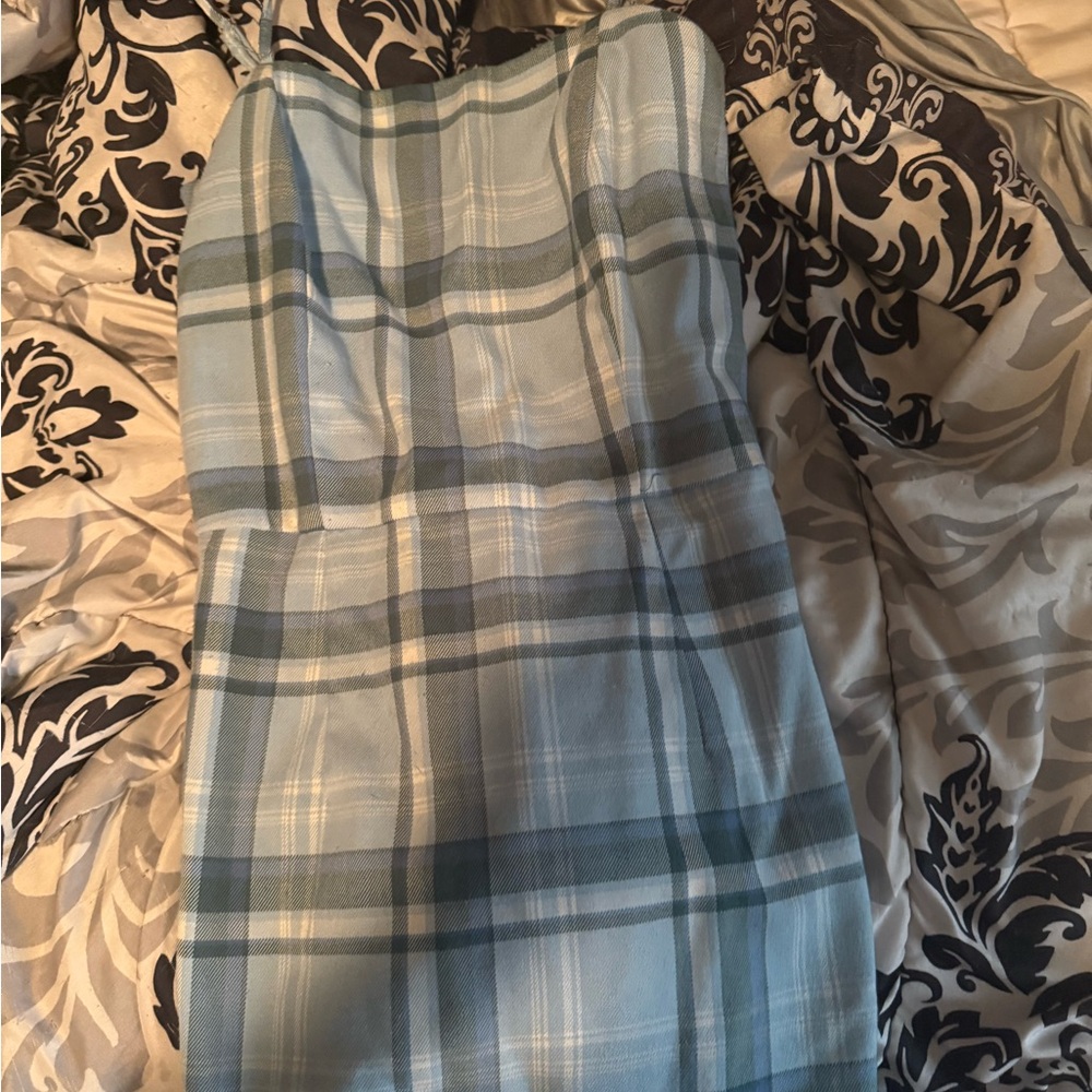 Aerie Blue Plaid Dress